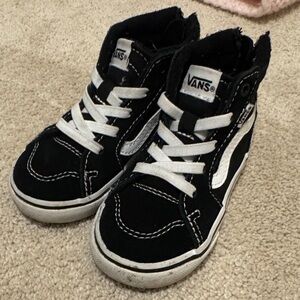 Vans Kids Black and White High-Top Sneakers